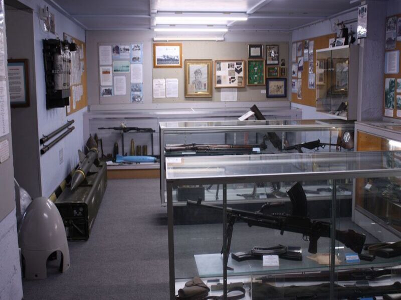 display cabinets with guns and ammo